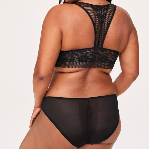 Unlined TEAL Lace Floral Panties TEAL light blue	0X bikini - Picture 4 of 6